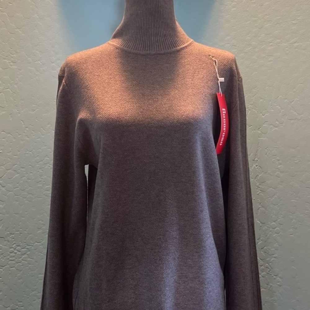 Rocorose Women's Turtleneck Ribbed Elbow Long Sleeve Knit Sweater Size S
